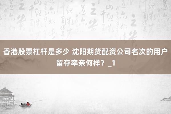 香港股票杠杆是多少 沈阳期货配资公司名次的用户留存率奈何样？_1