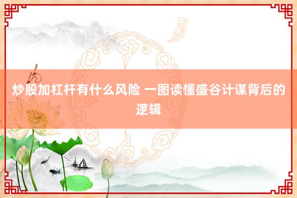 炒股加杠杆有什么风险 一图读懂盛谷计谋背后的逻辑