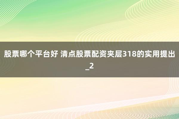 股票哪个平台好 清点股票配资夹层318的实用提出_2