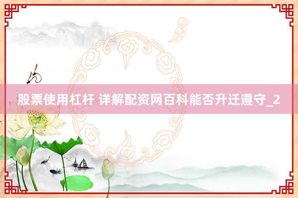 股票使用杠杆 详解配资网百科能否升迁遵守_2