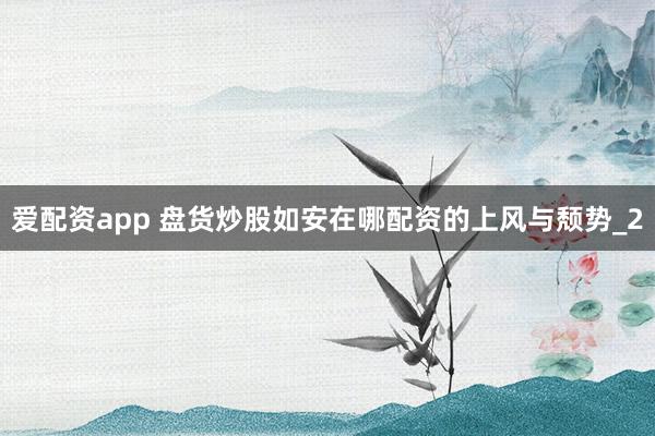 爱配资app 盘货炒股如安在哪配资的上风与颓势_2