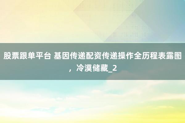 股票跟单平台 基因传递配资传递操作全历程表露图，冷漠储藏_2