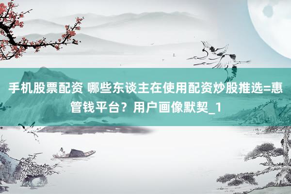 手机股票配资 哪些东谈主在使用配资炒股推选=惠管钱平台？用户画像默契_1