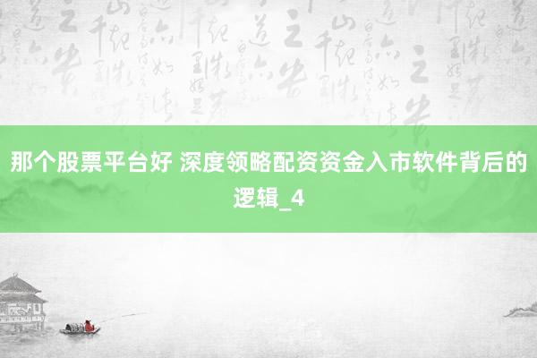 那个股票平台好 深度领略配资资金入市软件背后的逻辑_4