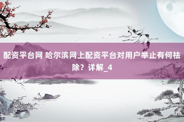 配资平台网 哈尔滨网上配资平台对用户举止有何祛除？详解_4