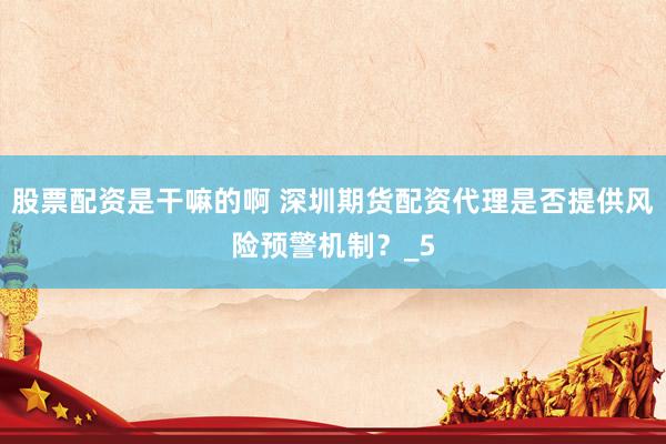 股票配资是干嘛的啊 深圳期货配资代理是否提供风险预警机制？_5