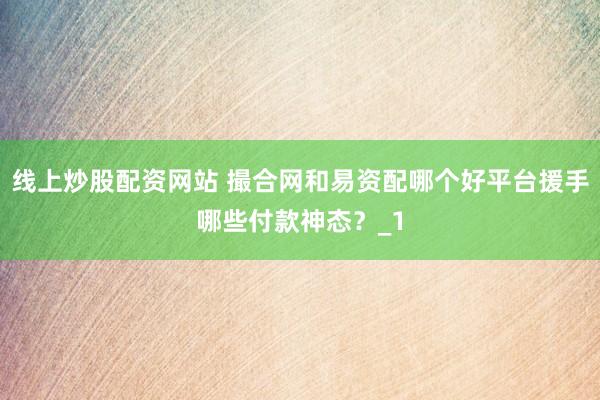 线上炒股配资网站 撮合网和易资配哪个好平台援手哪些付款神态？_1