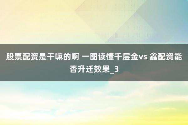 股票配资是干嘛的啊 一图读懂千层金vs 鑫配资能否升迁效果_3