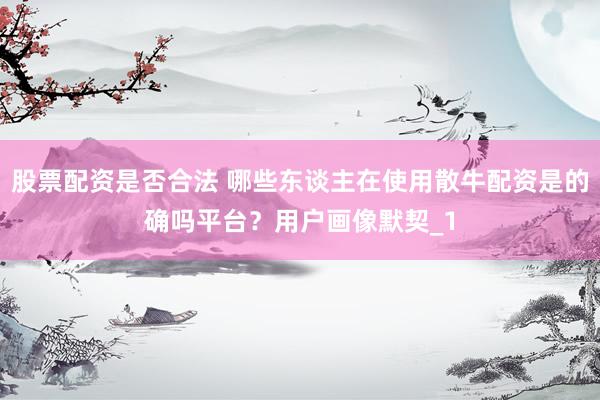 股票配资是否合法 哪些东谈主在使用散牛配资是的确吗平台？用户画像默契_1