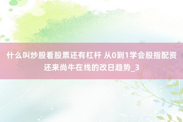 什么叫炒股看股票还有杠杆 从0到1学会股指配资还来尚牛在线的改日趋势_3