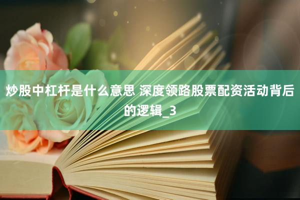 炒股中杠杆是什么意思 深度领路股票配资活动背后的逻辑_3