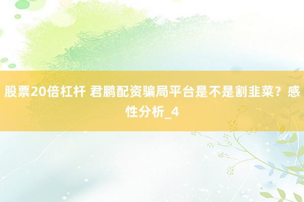 股票20倍杠杆 君鹏配资骗局平台是不是割韭菜？感性分析_4
