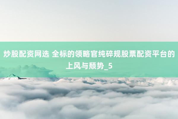炒股配资网选 全标的领略官纯碎规股票配资平台的上风与颓势_5